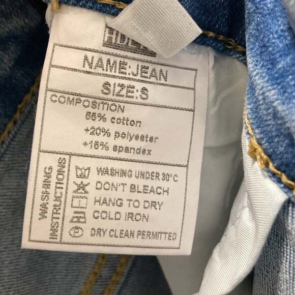 HDLTE Denim Jean Fringe Shorts Women Size Small - Picture 7 of 7